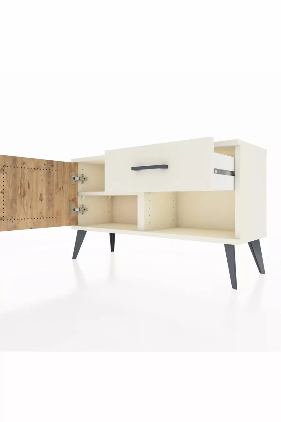 Arges Schrank mit einer Ablage, einer Schublade und einer Tür, Achat-Kiefer/Achat