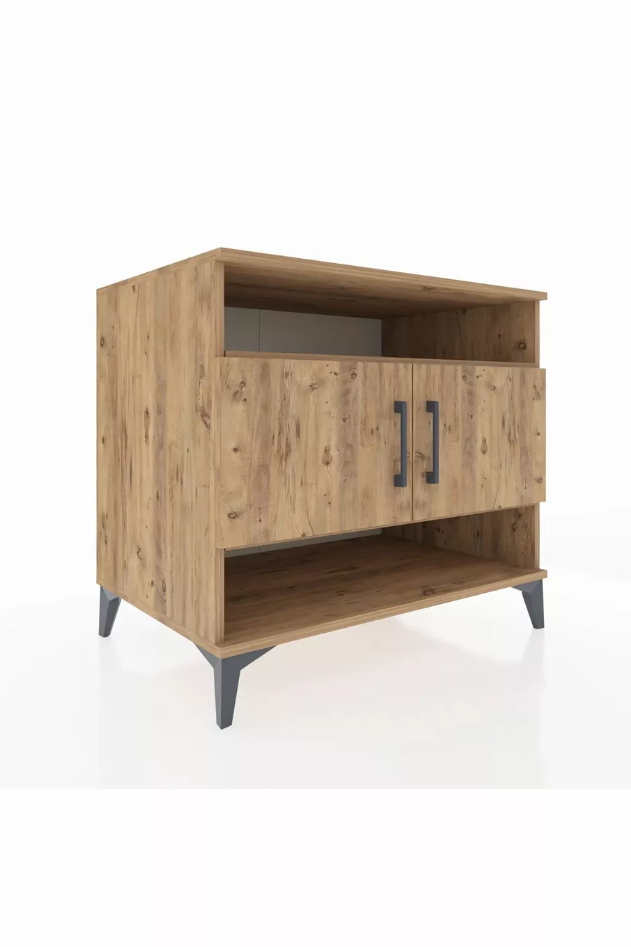 Commode Kronos 3 étagères 2 portes Pin-Pin