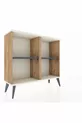 Commode Arges à 2 étagères Pin-Silex/Anthracite