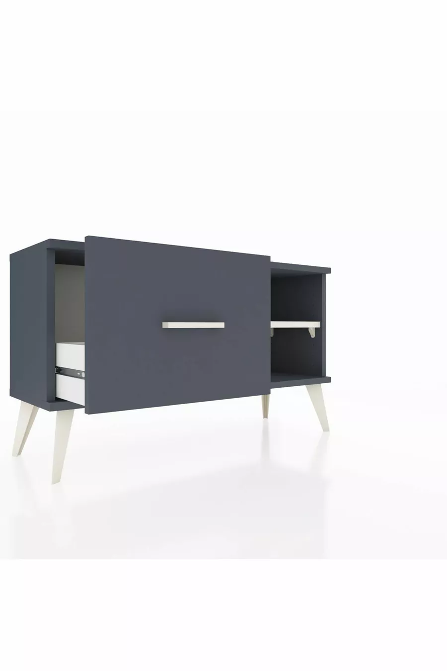 Commode Arges à une étagère et un tiroir Anthracite-Pierre de lune/Anthracite