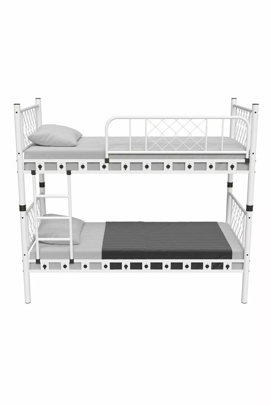 Letto a castello e letto singolo in metallo per bambini Metis