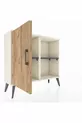 Commode Arges à 2 étagères avec une porte, Aigue-marine/Pin/Anthracite