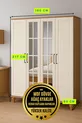 Nefes MDF 4-türiges Schrank mit Schublade | Rehau Beschichtung | Mit Buchenholzfüßen | Robuste Bauweise