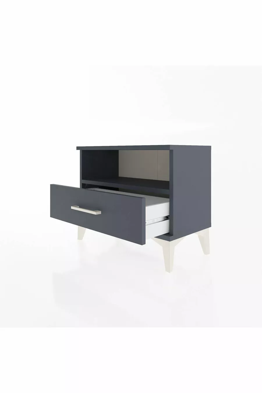 Arges Commode Single Shelf Single Drawer Anthracite-Anthracite