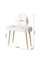 Table de maquillage Lucy – Blanc | Avec miroir, organisateur de bijoux, design élégant