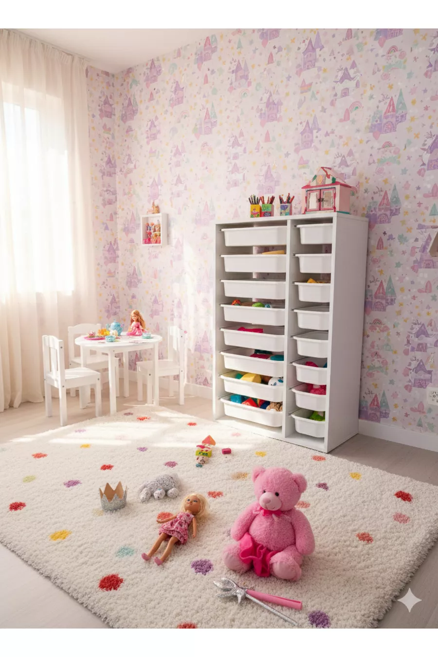 Multi-Purpose Toy Cabinet with Drawers and Storage Unit – Kids' Room Organizer with Gift Tag