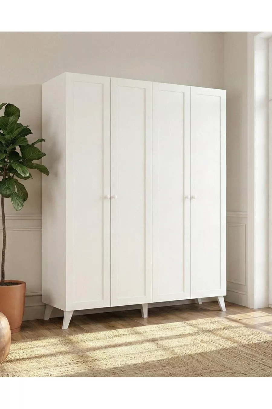 Armoire à 4 portes Maya blanche
