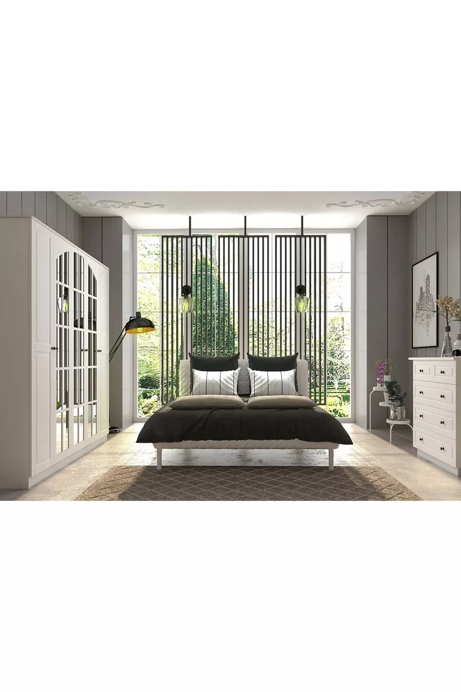 Armoire Beyza Country à 5 portes