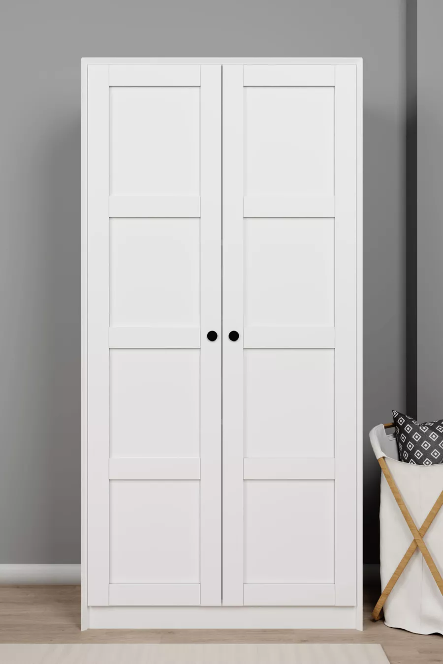 Lucas 2 Deurs Kledingkast en Multifunctionele Kast - Mat Wit