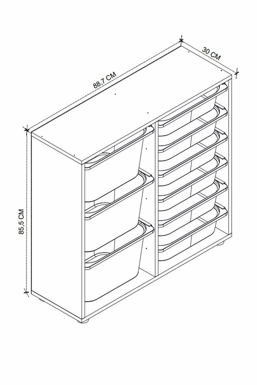 9-Basket Cabinet Multi-Purpose Cabinet Toy Cabinet Pistachio White