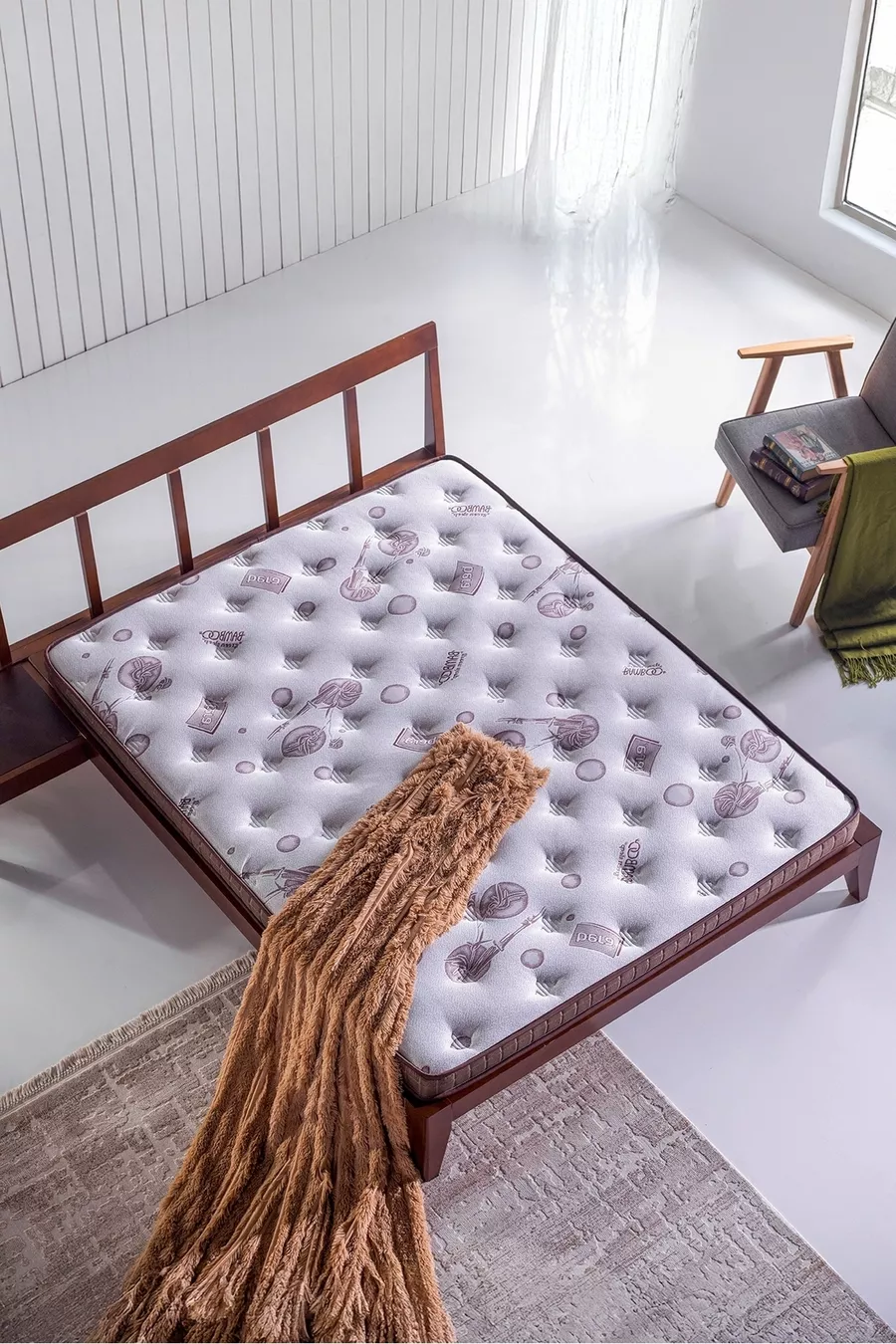 Surmatelas Orthopédique Complet en Bambou, Matelas, Topper, Protection de Lit, Lit Bébé / 8 Cm