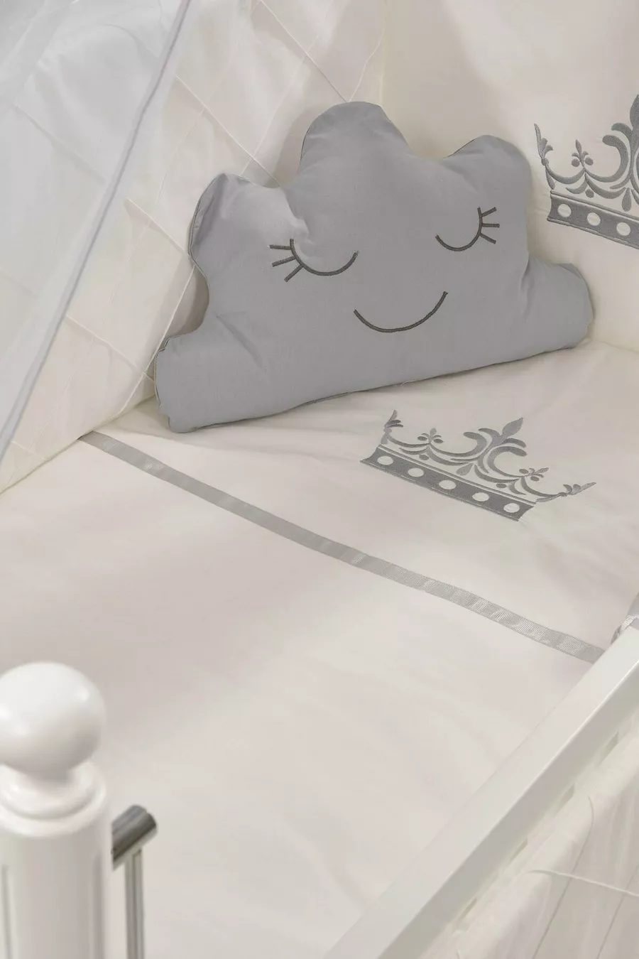Mondo Side-Swing Wooden Cradle cm (white-motto gray)