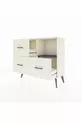 Commode Arges à une étagère et trois tiroirs, couleur quartz-anthracite/quartz