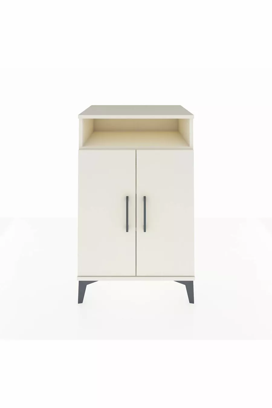 Hyperion Nightstand 3 Shelves 2 Doors Moonstone-Moonstone