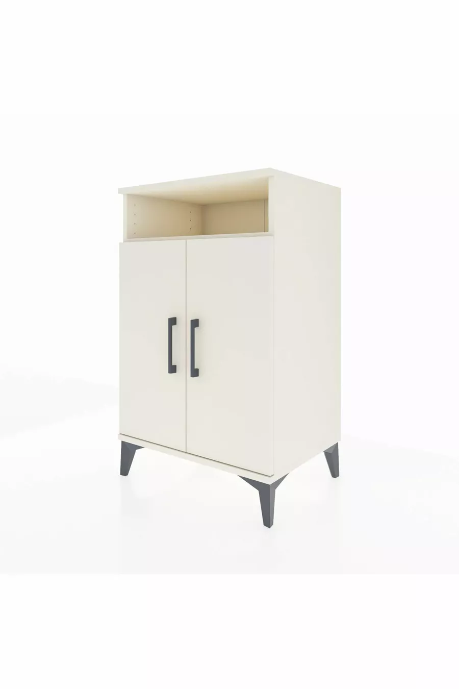 Hyperion Nightstand 3 Shelves 2 Doors Moonstone-Moonstone