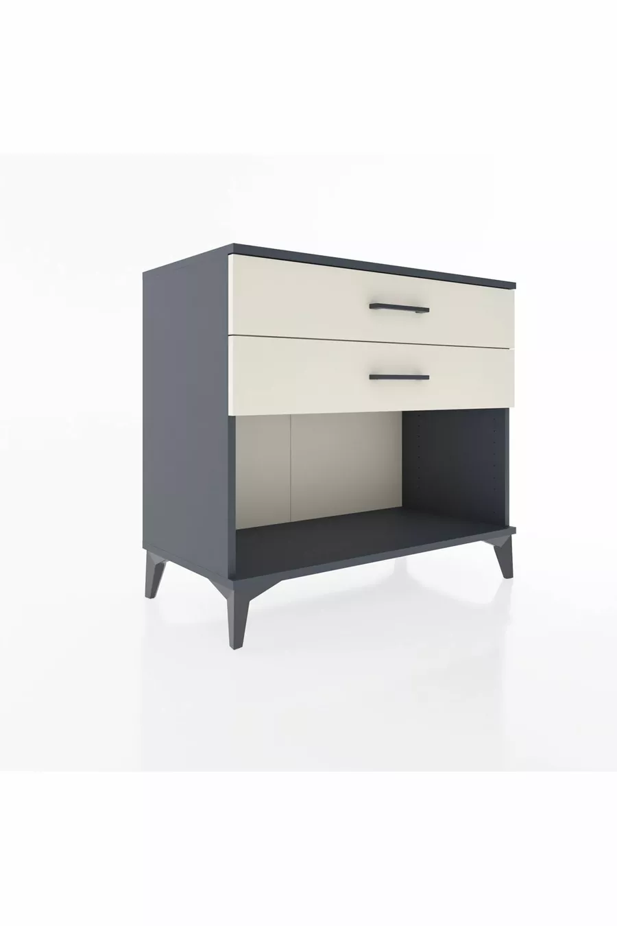 Commode Hyperion à 2 tiroirs Anthracite-Pierre de lune