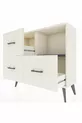 Commode Arges à une étagère et trois tiroirs, couleur quartz-anthracite/quartz