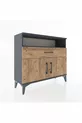Commode Arges 2 étagères, 1 tiroir, 2 portes, Anthracite-Pin