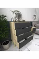 Flora Commode 4 tiroirs Chambre à coucher Chambre bébé Chêne Saphir-Anthracite