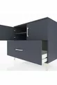 Commode Kronos avec 2 étagères, 1 tiroir et 2 portes, Anthracite-Anthracite
