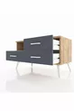 Commode Hyperion à une étagère et trois tiroirs Pin-Pin/Anthracite