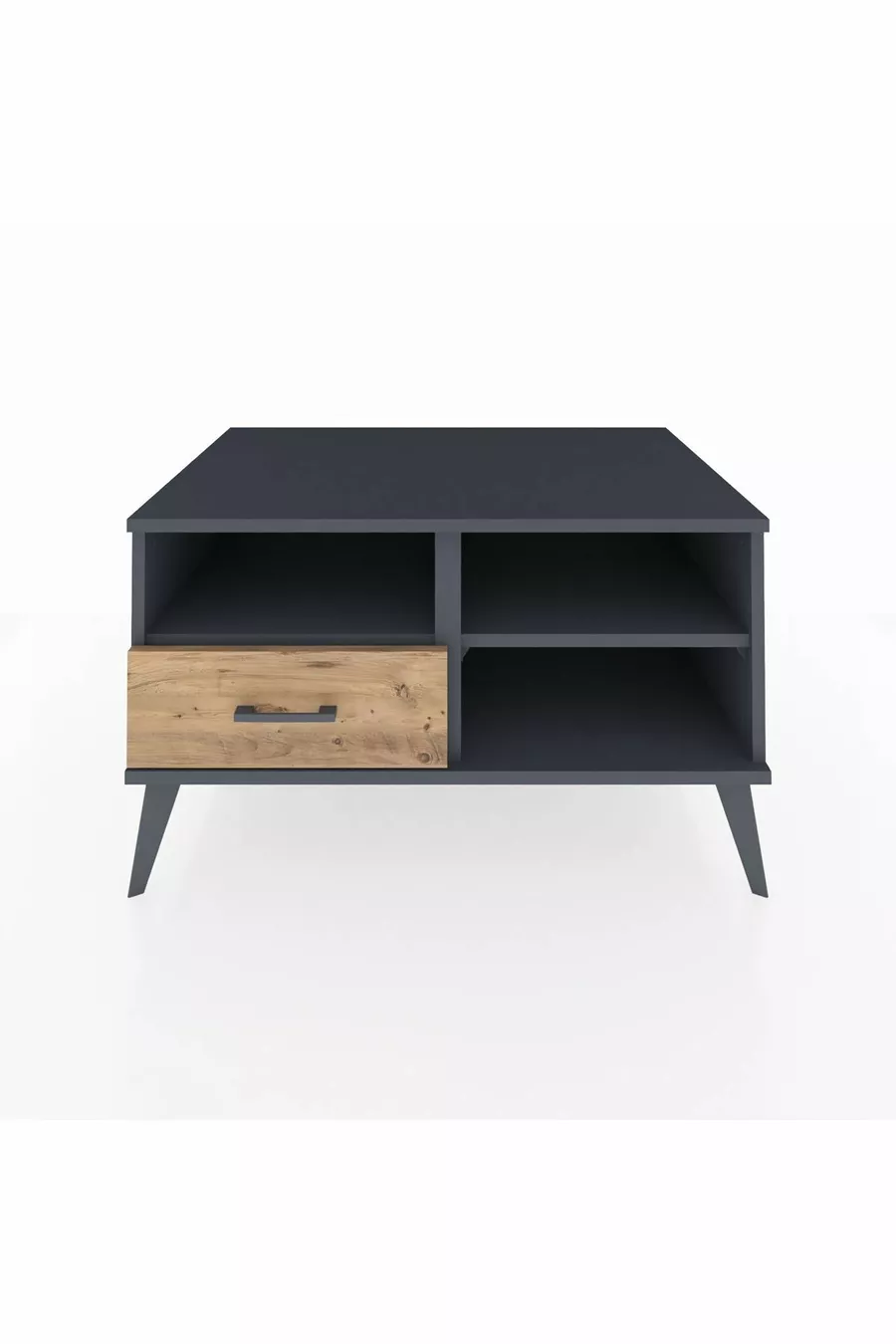Commode Kronos 2 étagères 1 tiroir Anthracite-Anthracite/Sapin