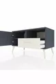 Commode Hyperion 2 étagères avec 1 tiroir et 1 porte, Anthracite-Anthracite/Gris pierre