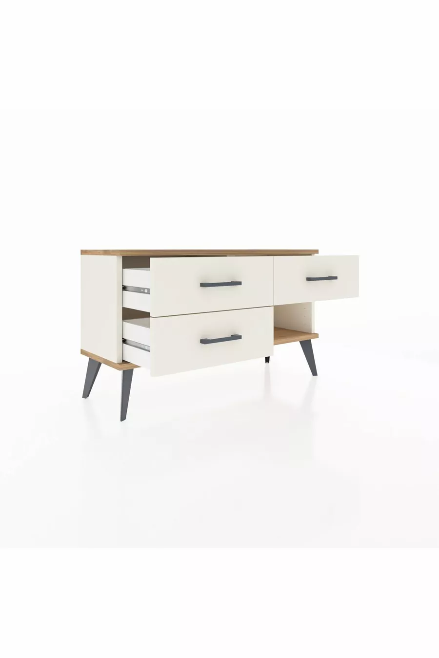 Commode Arges 3 tiroirs Pierre d'Agate-Pin/Pierre d'Agate