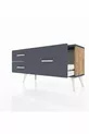 Commode Arges 3 étagères Pin-Anthracite
