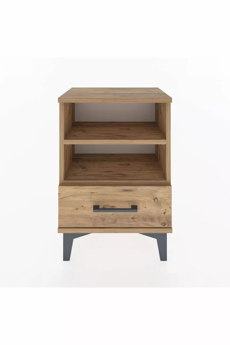 Table de chevet Arges avec 2 étagères et 1 tiroir en pin