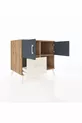 Commode Kronos avec 2 étagères, 1 tiroir, 2 portes, en pin anthracite/pierre de lune