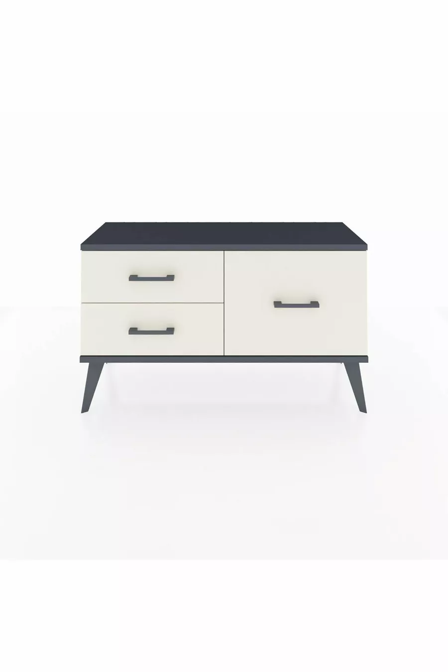 Arges Kommode 3 Regale Anthrazit-Anthrazit/Steinmarmor