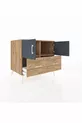 Commode Kronos avec 2 étagères, 2 tiroirs et 2 portes, Pin-Anthracite/Pin