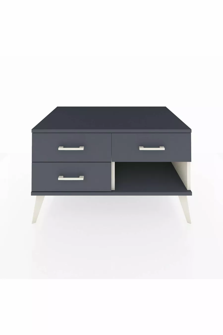 Commode Kronos 3 tiroirs Pierre de lune-Anthracite