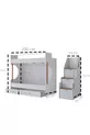 Bunk Bed, Vita Bohem Youth Room Set with Walnut Bunk Bed + Four-Door Wardrobe
