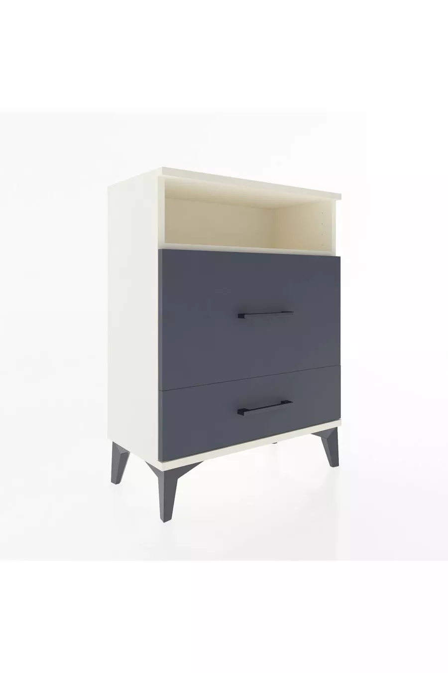 Comodino Arges con 1 ripiano e 2 cassetti Atesino-Antracite