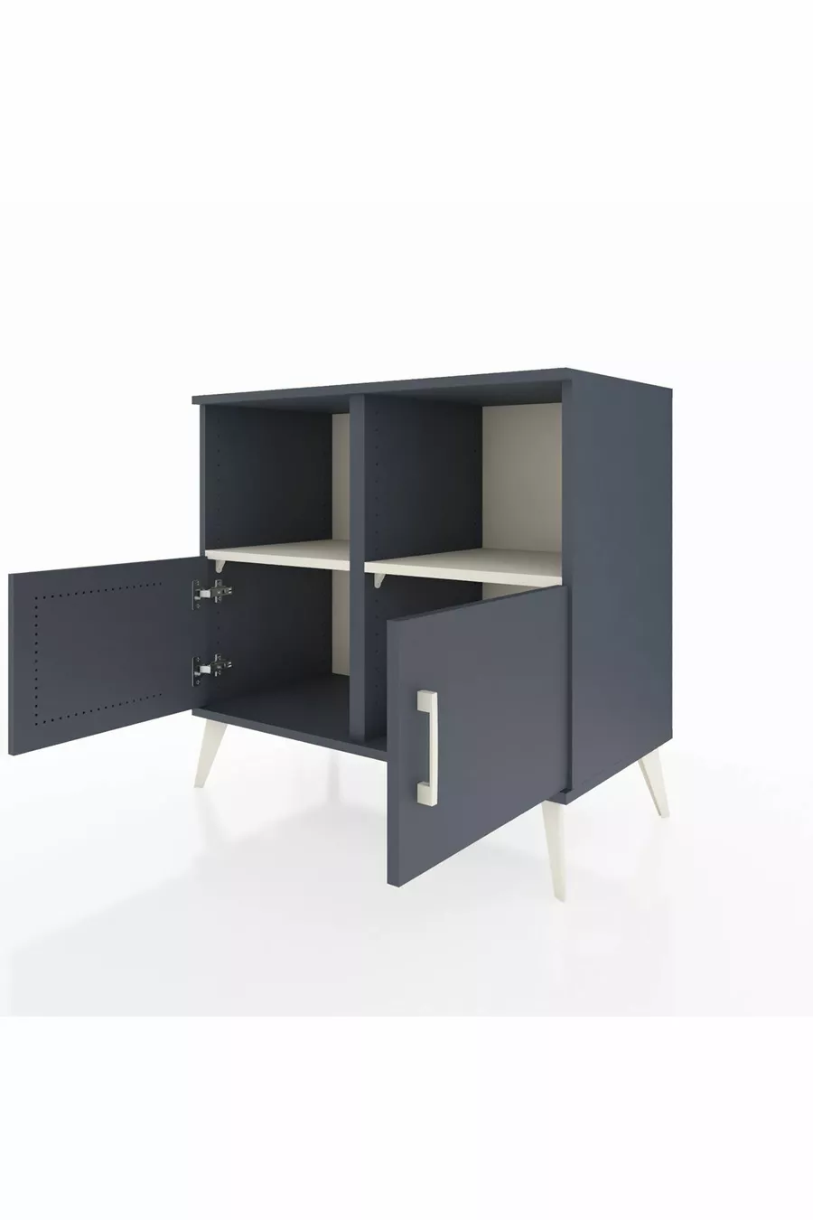 Hyperion Dresser 2-Shelf 2-Door Anthracite-Anthracite/Marble