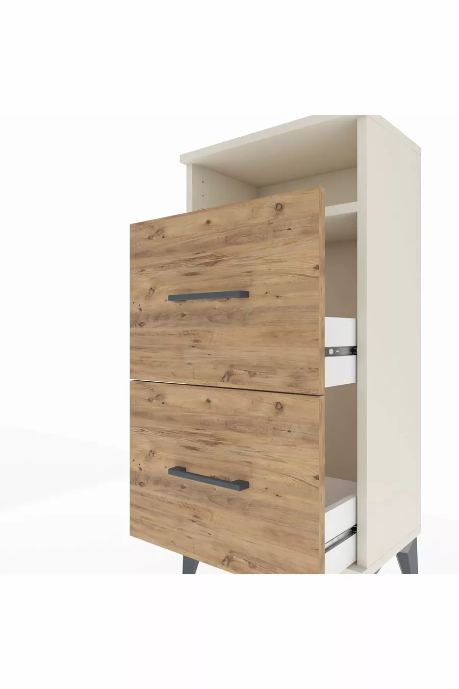 Argeş Commode met één plank en 2 lades, Agaat-dennen