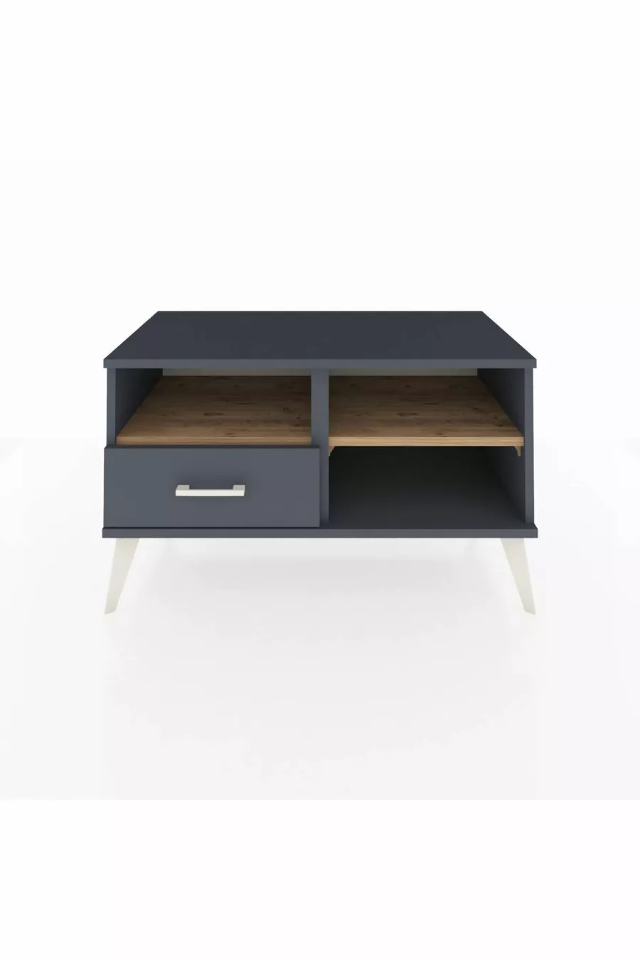 Commode Hyperion 2 étagères 1 tiroir Anthracite-Cèdre/Anthracite