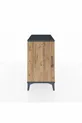 Table de chevet Kronos avec 2 étagères et 1 porte Anthracite-Épicéa