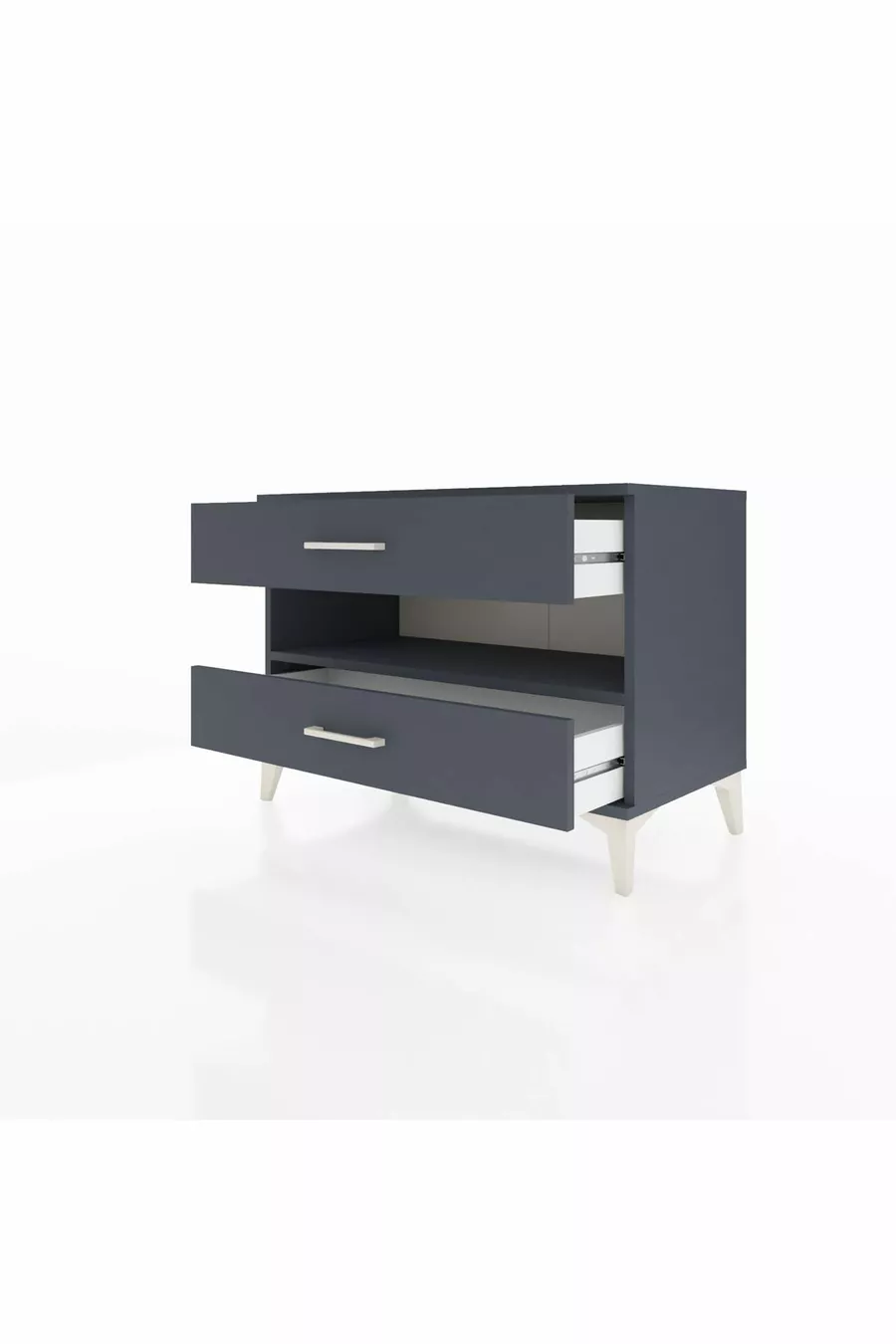 Hyperion Dressoir Met Eén Plank En 2 Lades Antraciet-Antraciet
