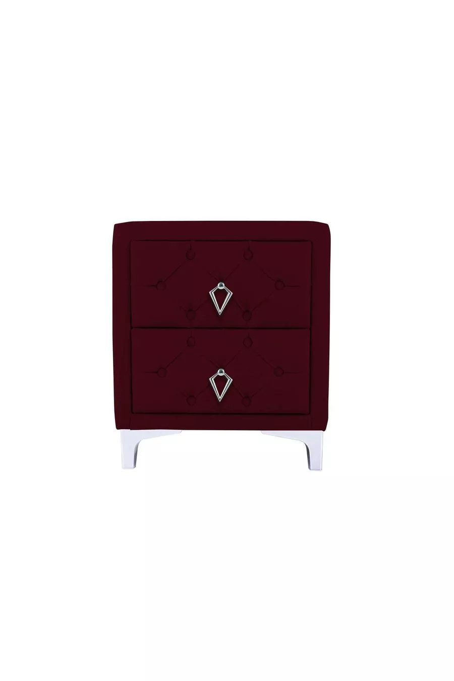 Table de chevet Ruby Silver, à 2 tiroirs