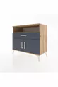 Commode Hyperion à une étagère, un tiroir et deux portes en pin-anthracite