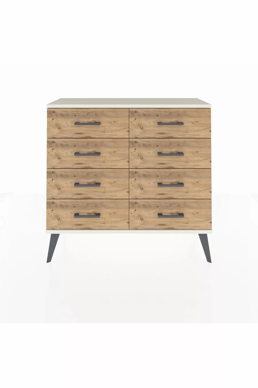 Commode Arges 8 tiroirs Pierre d'Agate/Pin