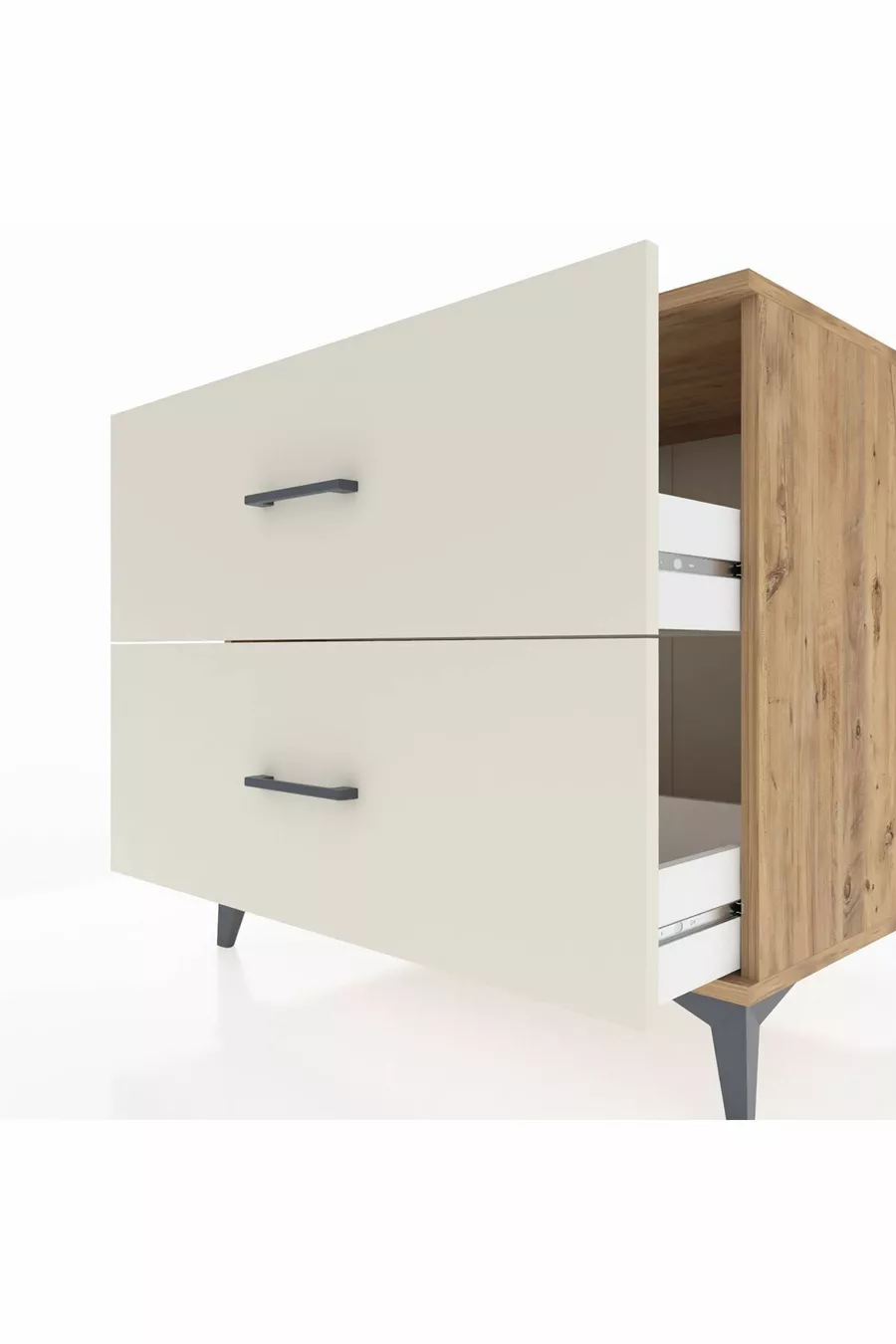 Kronos Dresser 2-Drawer Pine-Onyx
