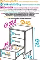 SÖKE, Armoire de salle de bain multifonctions à 3 tiroirs sur pied (différentes options de largeur)