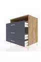 Commode Kronos à une étagère et trois tiroirs en pin-anthracite