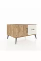 Commode Kronos avec une étagère, un tiroir et une porte, Pins-Pins / Pierre de lune