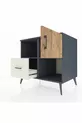 Commode Kronos avec 2 étagères, 1 tiroir, 1 porte, anthracite-pin/pierre de lune