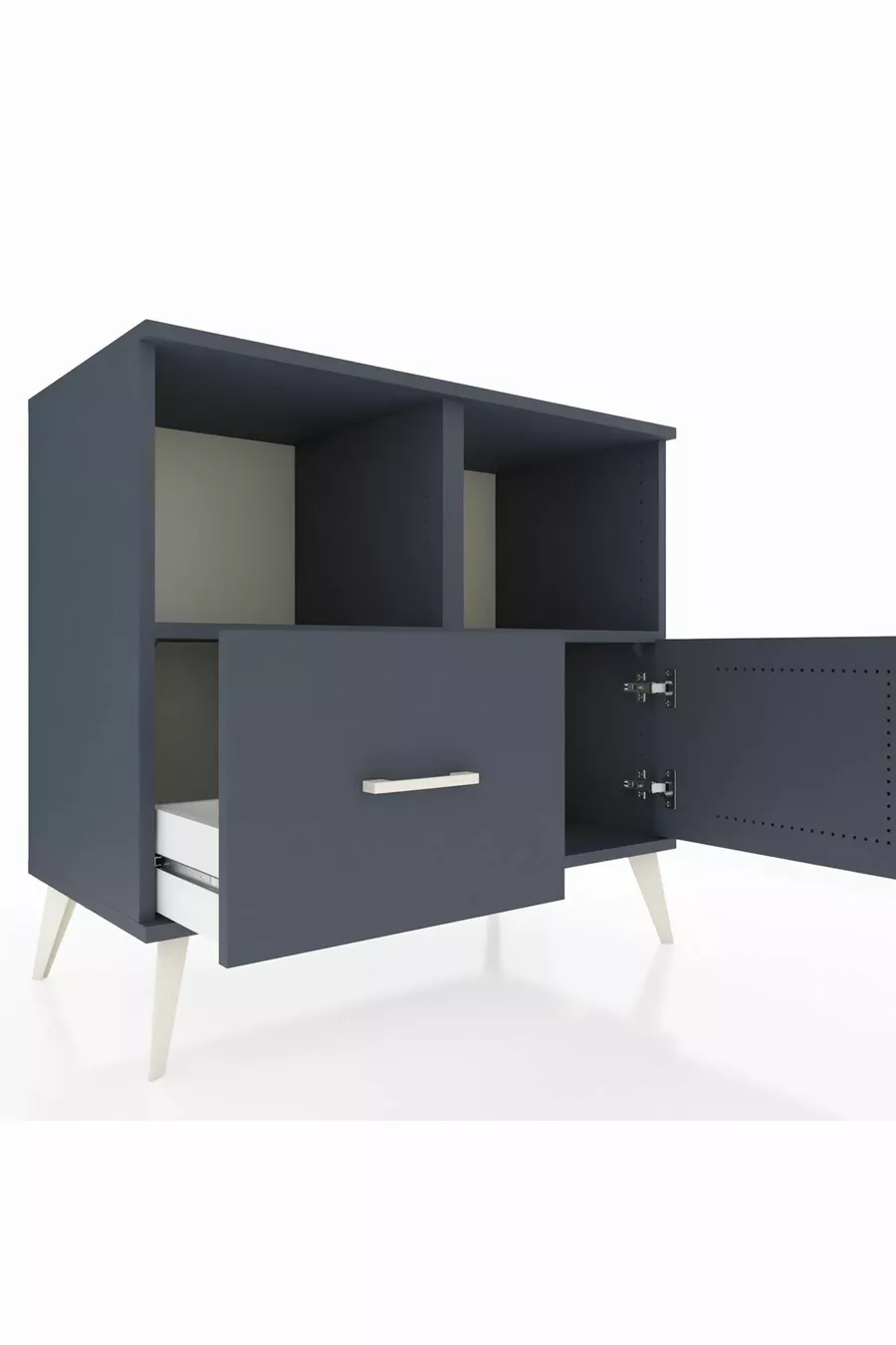 Hyperion Dresser with 2 Shelves, 1 Drawer, and 1 Door Anthracite-Anthracite
